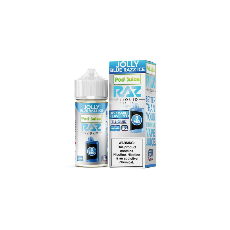 Pod Juice Nic Base RAZ Series Jolly Blue Razz Ice - Cigis y Punto